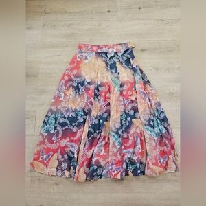 Soft Surroundings Butterfly Jardin D'eau Full Maxi Skirt Sz M Boho Goddess